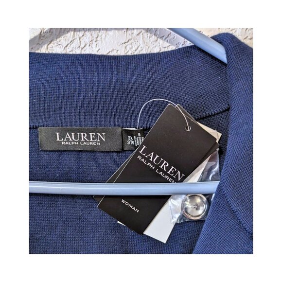 Lauren Ralph Lauren Crest Blazer Jacket Navy White Trim NWT 3X - Picture 4 of 4